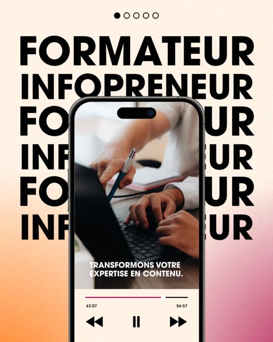 Post Instagram : formateur, infopreneur, transformons votre expertise en contenu